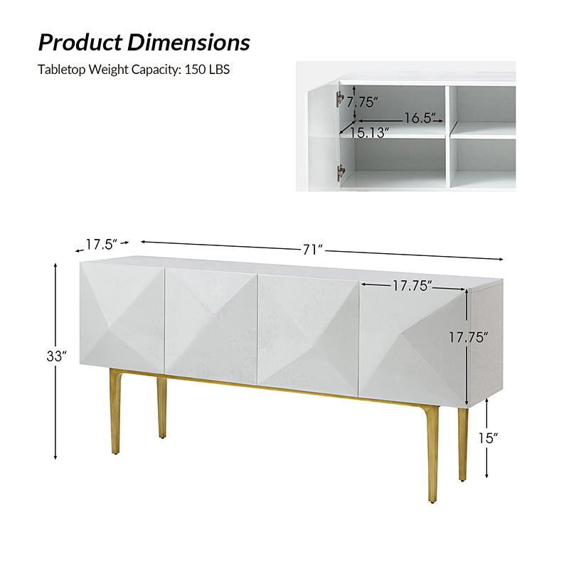 Ottone 71" Wide Sideboard