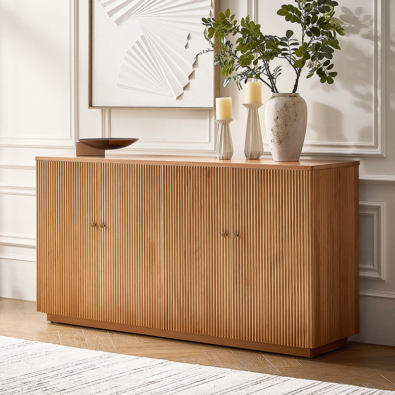 Mack Modern Fluted Solid Wood Sideboard with Elegant Storage Solution