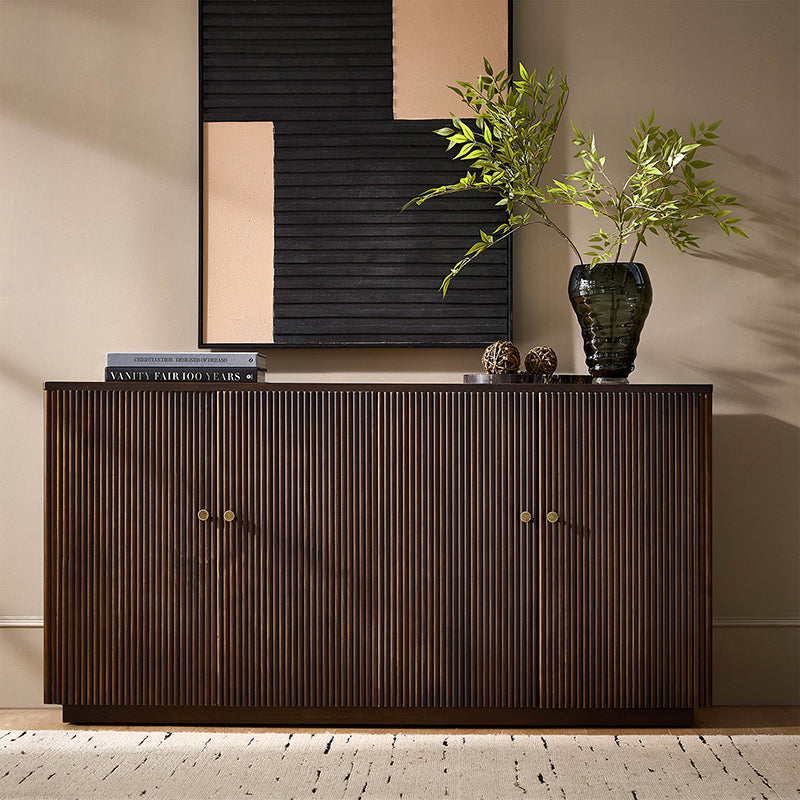 Mack Modern Fluted Solid Wood Sideboard with Elegant Storage Solution