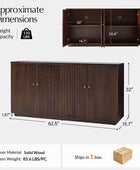 Mack Modern Fluted Solid Wood Sideboard with Elegant Storage Solution
