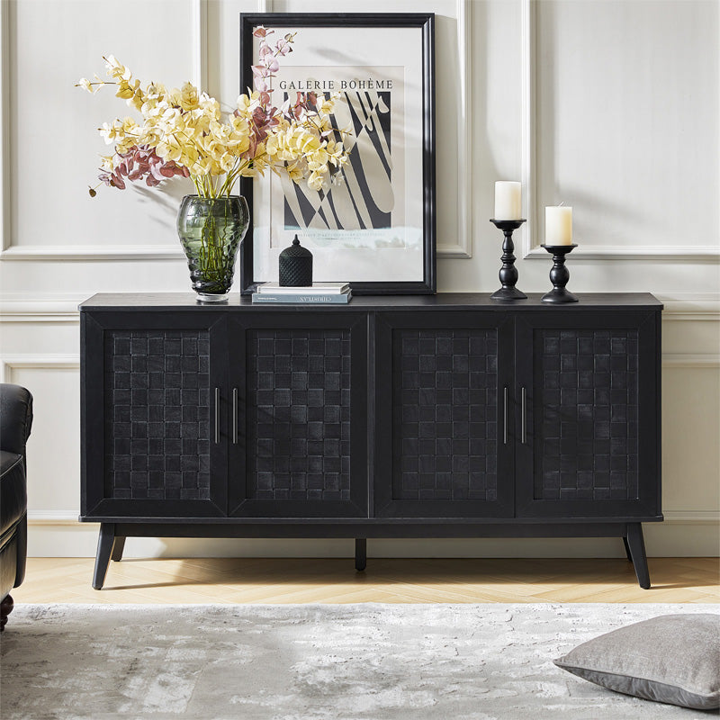 Horace 63" Wide Sideboard with Maple Veneer Woven Cabinet Doors