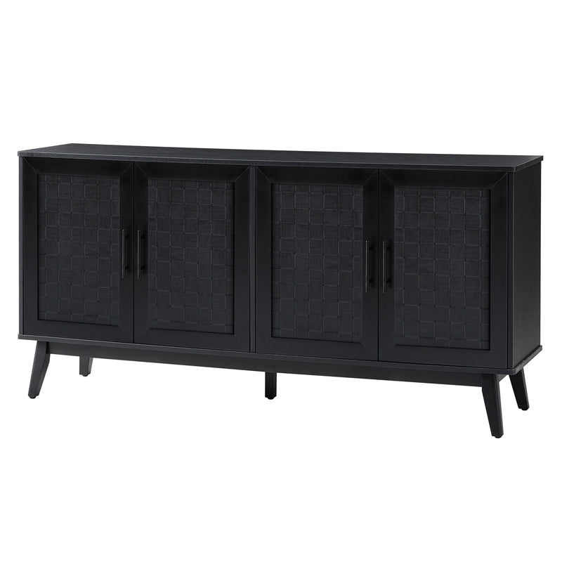 Horace 63" Wide Sideboard with Maple Veneer Woven Cabinet Doors