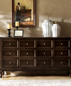 Antique-Inspired 4-Door Sideboard Cabinet - Decorative Drawer Illusion