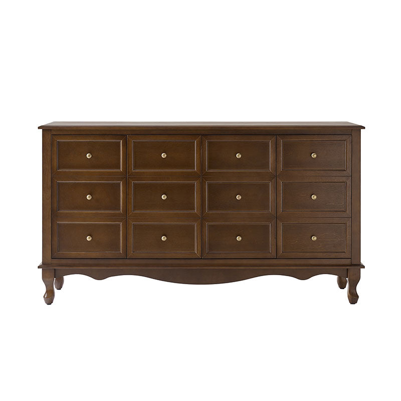 Antique-Inspired 4-Door Sideboard Cabinet - Decorative Drawer Illusion