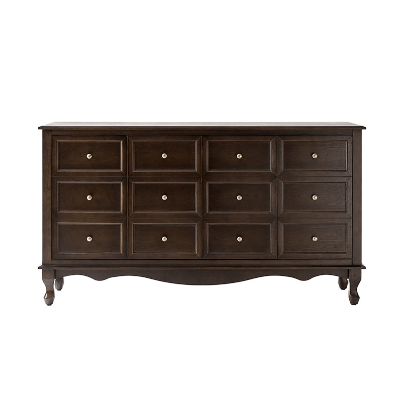 Antique-Inspired 4-Door Sideboard Cabinet - Decorative Drawer Illusion