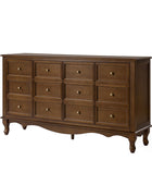 Antique-Inspired 4-Door Sideboard Cabinet - Decorative Drawer Illusion