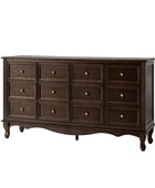 Antique-Inspired 4-Door Sideboard Cabinet - Decorative Drawer Illusion
