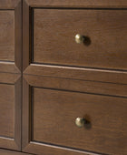 Antique-Inspired 4-Door Sideboard Cabinet - Decorative Drawer Illusion