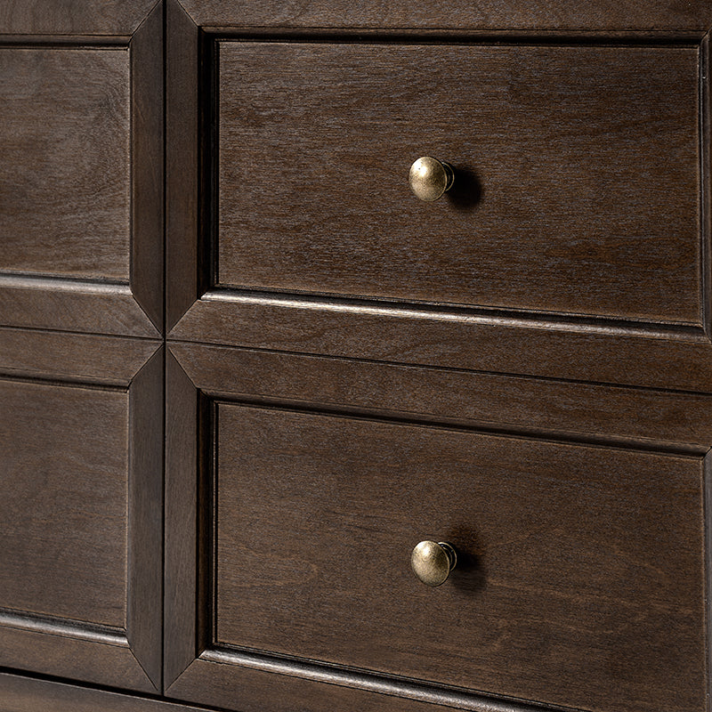 Antique-Inspired 4-Door Sideboard Cabinet - Decorative Drawer Illusion