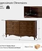 Antique-Inspired 4-Door Sideboard Cabinet - Decorative Drawer Illusion