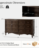 Antique-Inspired 4-Door Sideboard Cabinet - Decorative Drawer Illusion