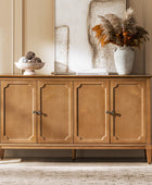 Jane Wood Veneer Sideboard with Adjustable Shelves, Available in 2-Door or 4-Door Options