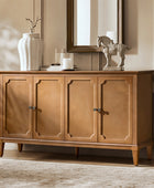 Jane Wood Veneer Sideboard with Adjustable Shelves, Available in 2-Door or 4-Door Options