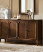 Jane Wood Veneer Sideboard with Adjustable Shelves, Available in 2-Door or 4-Door Options