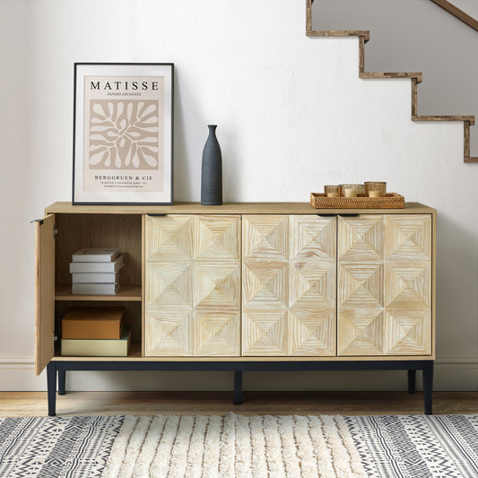 Kamu 60" Wide 4-Door Modern Style Sideboard