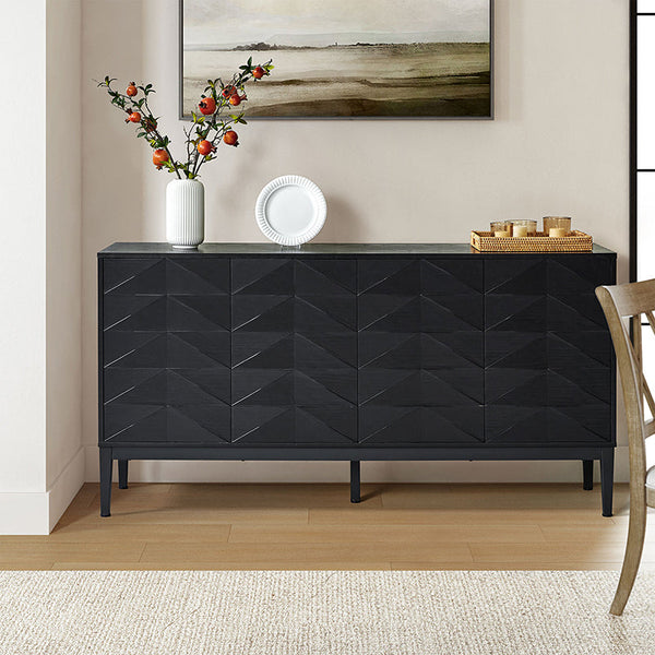 Beat Mid-century Modern 4-door Sideboard with Adjustable Shelf