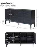 Beat Mid-century Modern 4-door Sideboard with Adjustable Shelf