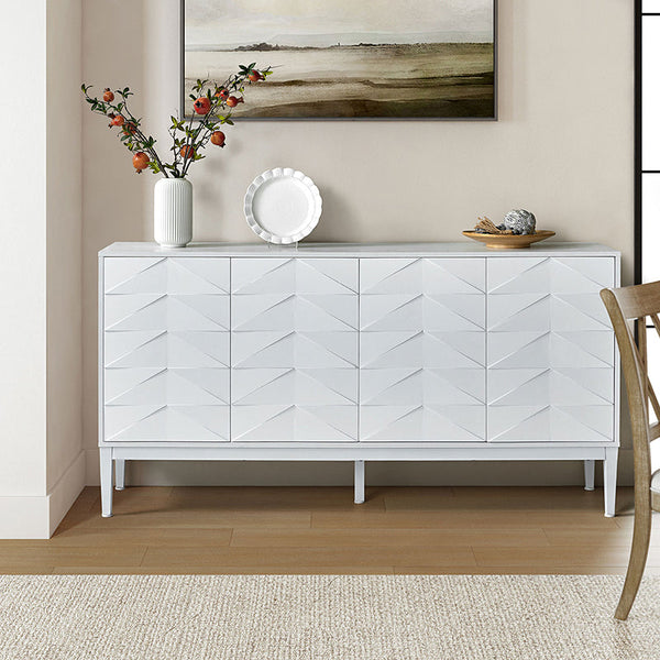 Beat Mid-century Modern 4-door Sideboard with Adjustable Shelf