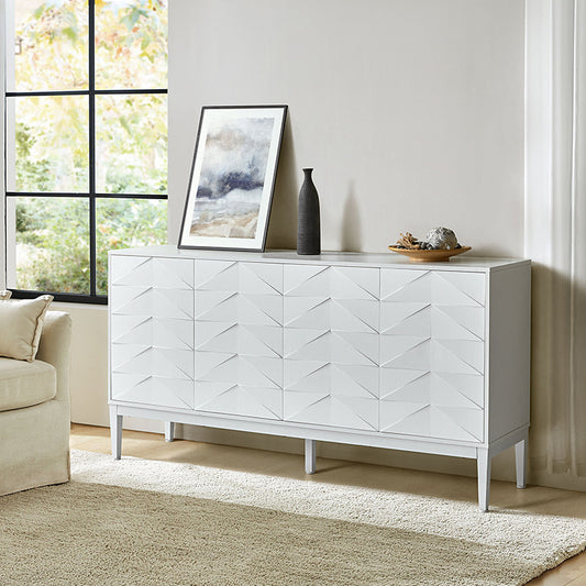 Beat Mid-century Modern 4-door Sideboard with Adjustable Shelf