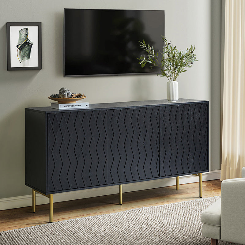 Jakob 3-Door Modern Sideboard with Adjustable Shelves