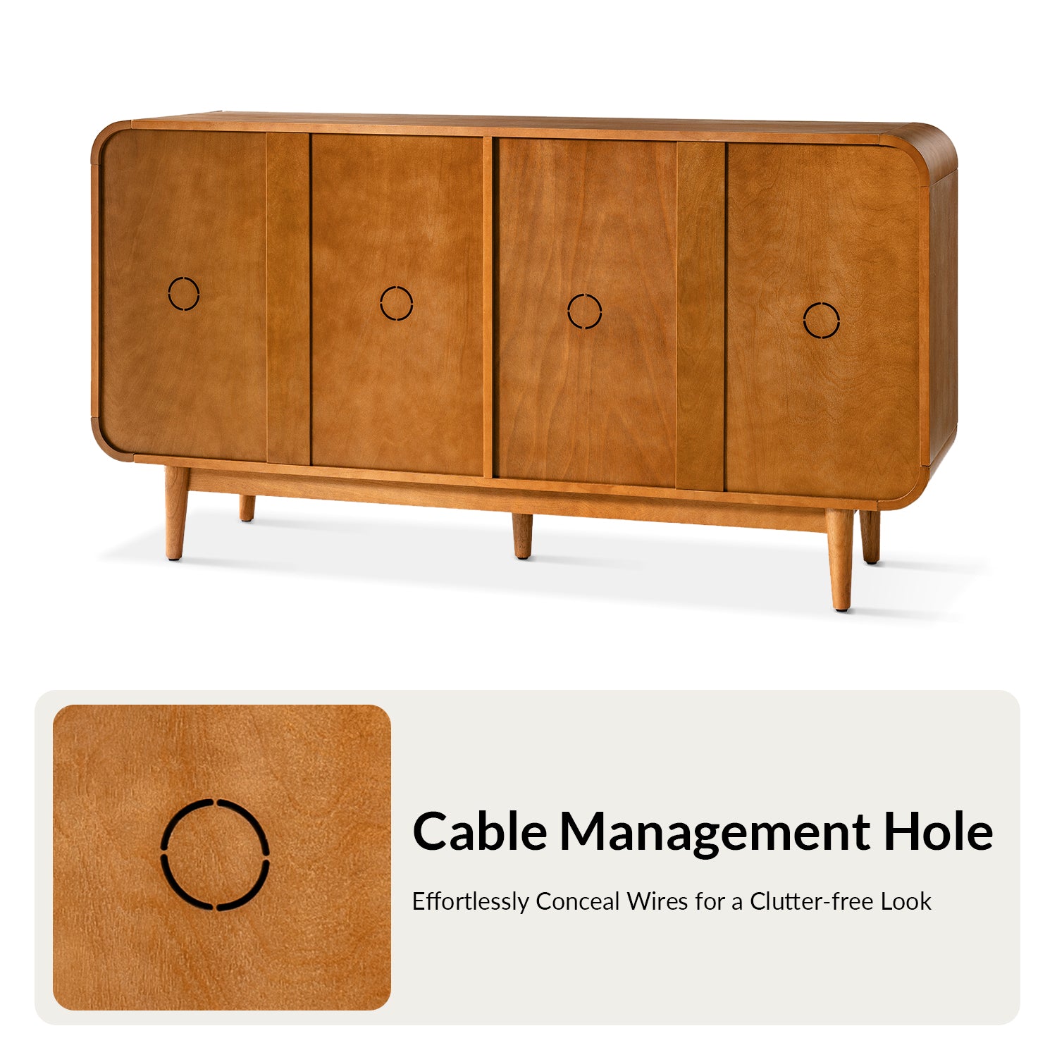 Alee 58 Inches Wide Mid-Century Modern Sideboard - HULALA HOME