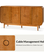 Alee 58 Inches Wide Mid-Century Modern 4-Door Sideboard With Adjustable Shelves
