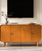 Mid-Century Modern 4-Door Sideboard With Adjustable Shelves