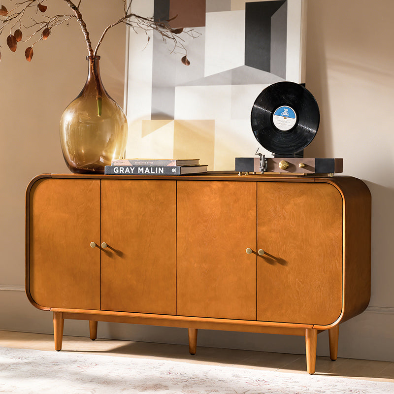 Mid-Century Modern 4-Door Sideboard With Adjustable Shelves
