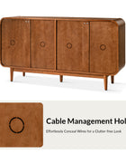 Alee 58 Inches Wide Mid-Century Modern 4-Door Sideboard With Adjustable Shelves
