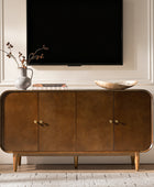 Mid-Century Modern 4-Door Sideboard With Adjustable Shelves