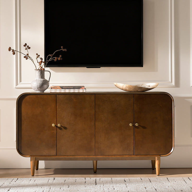 Mid-Century Modern 4-Door Sideboard With Adjustable Shelves