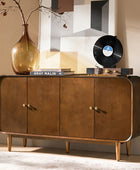 Mid-Century Modern 4-Door Sideboard With Adjustable Shelves