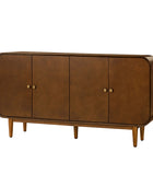 Alee 58 Inches Wide Mid-Century Modern 4-Door Sideboard With Adjustable Shelves