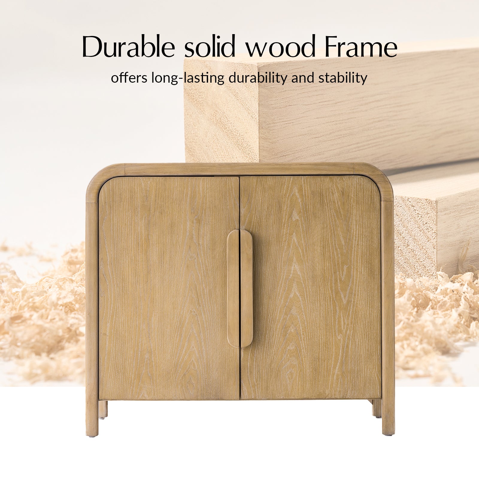 Vittorio Modern Accent Cabinet – Solid Wood Storage Console