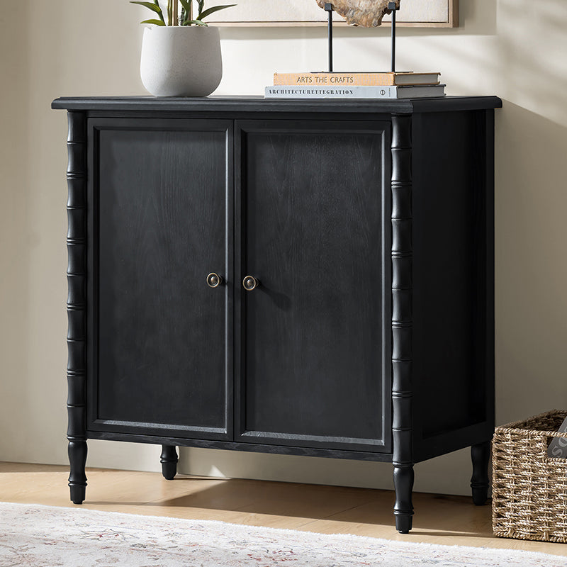 Deb 32" Wood Veneer Accent Cabinet with Adjustable Shelves, Modern Transitional Style