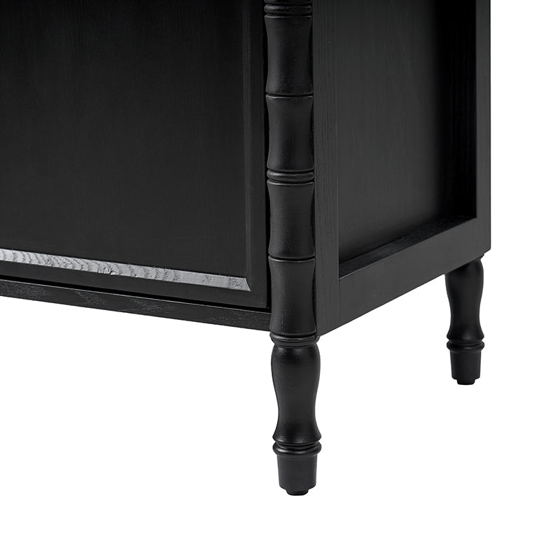 Deb 32" Wood Veneer Accent Cabinet with Adjustable Shelves, Modern Transitional Style