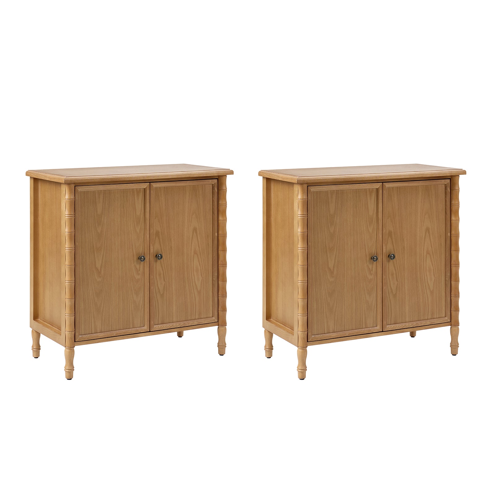 Deb 32" Wood Veneer Accent Cabinet with Adjustable Shelves, Modern Transitional Style