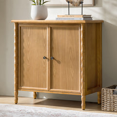 Deb 32" Wood Veneer Accent Cabinet with Adjustable Shelves, Modern Transitional Style