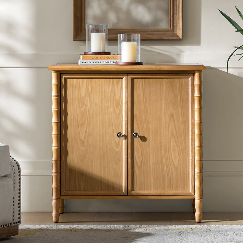 Deb 32" Wood Veneer Accent Cabinet with Adjustable Shelves, Modern Transitional Style