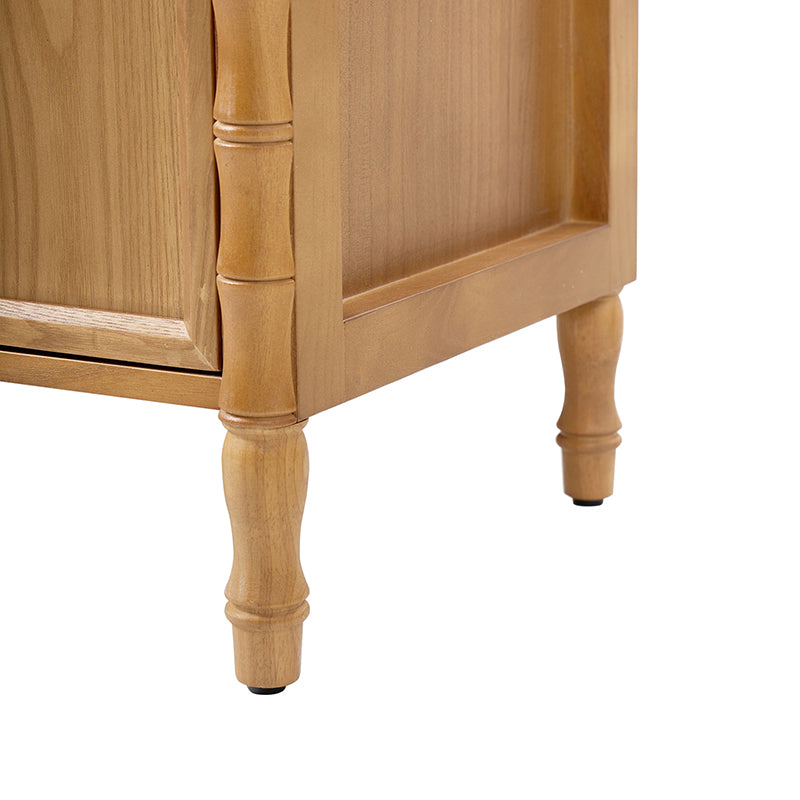 Deb 32" Wood Veneer Accent Cabinet with Adjustable Shelves, Modern Transitional Style