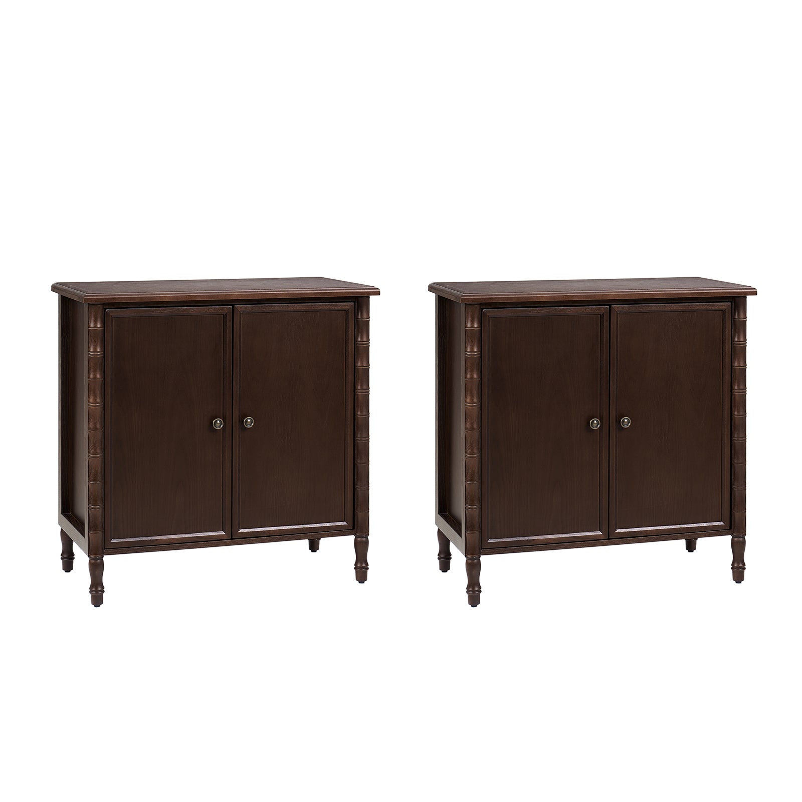 Deb 32" Wood Veneer Accent Cabinet with Adjustable Shelves, Modern Transitional Style