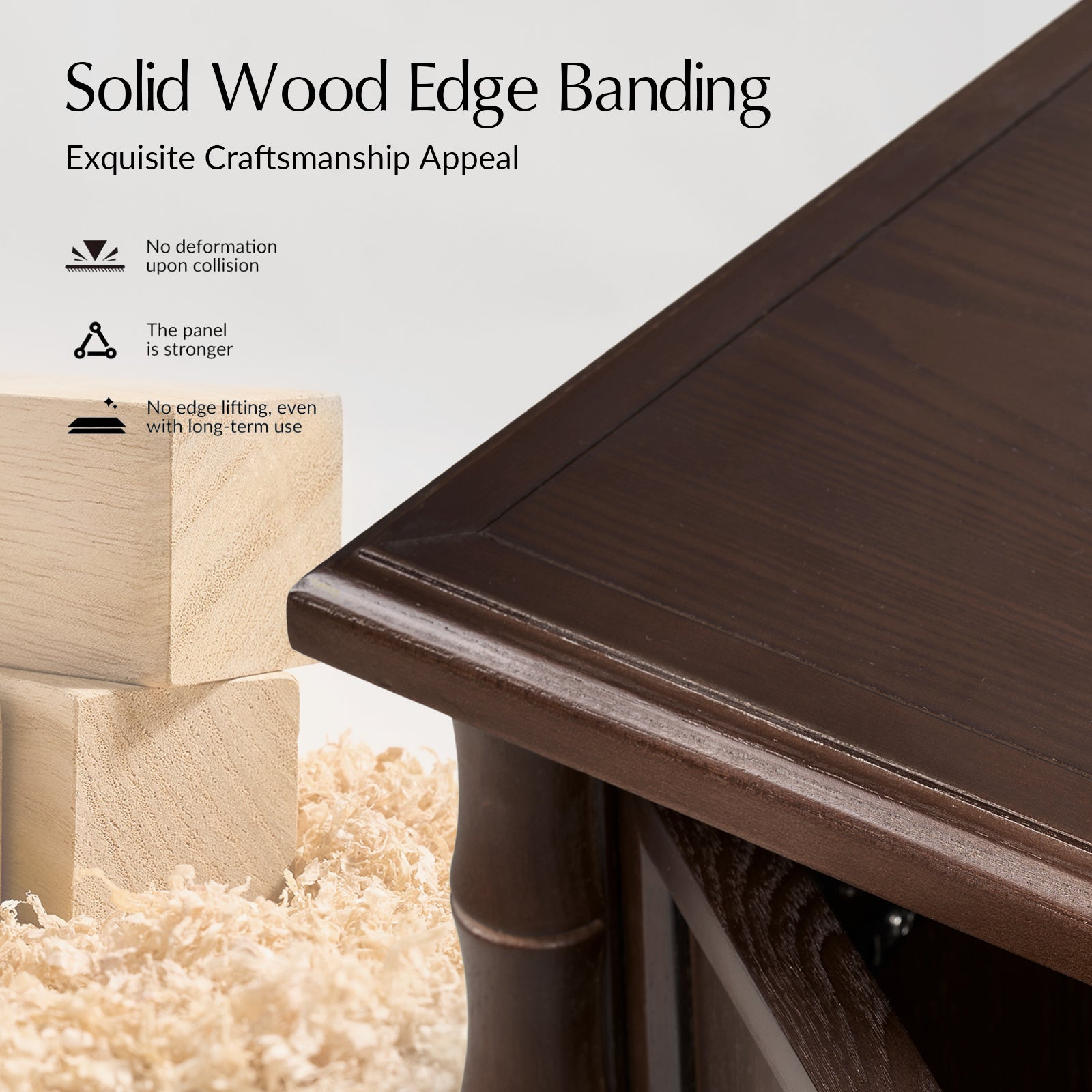 Deb 32" Wood Veneer Accent Cabinet with Adjustable Shelves, Modern Transitional Style