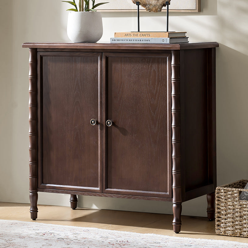 Deb 32" Wood Veneer Accent Cabinet with Adjustable Shelves, Modern Transitional Style
