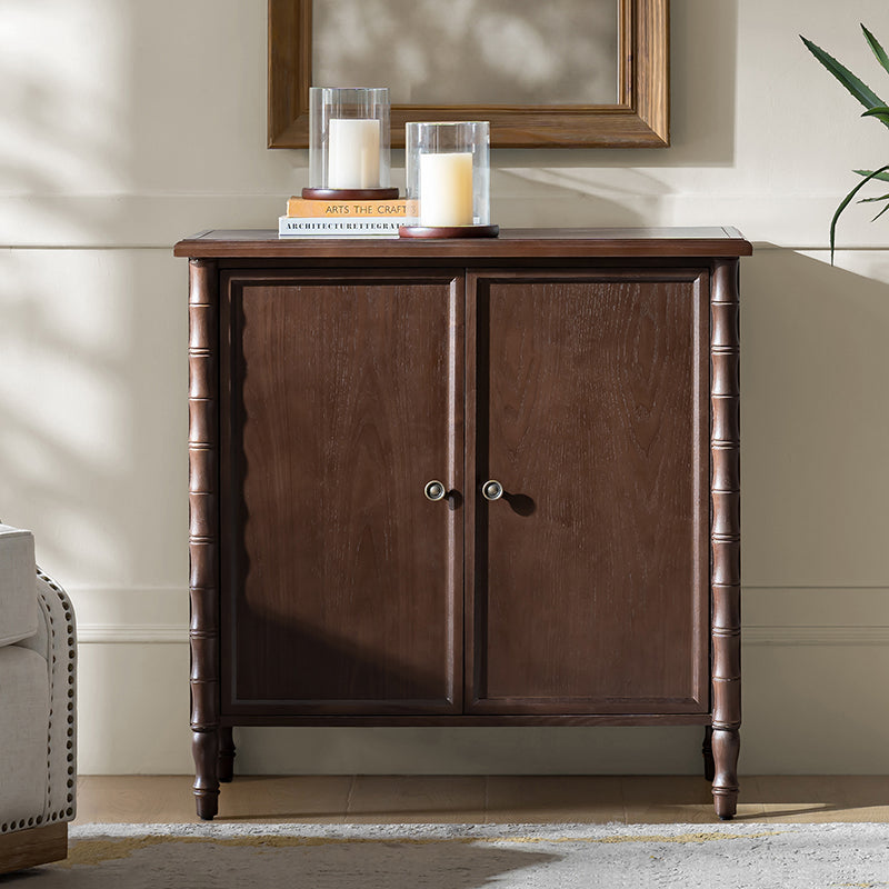 Deb 32" Wood Veneer Accent Cabinet with Adjustable Shelves, Modern Transitional Style