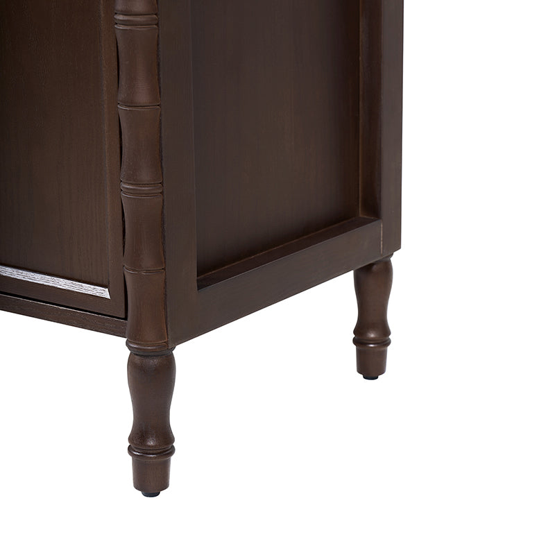 Deb 32" Wood Veneer Accent Cabinet with Adjustable Shelves, Modern Transitional Style