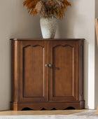 Hagen Traditional 2-Door Corner Cabinet – 30″ H Classic Wood Storage Cabinet with Decorative Molding