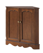 Hagen Traditional 2-Door Corner Cabinet – 30″ H Classic Wood Storage Cabinet with Decorative Molding