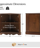 Hagen Traditional 2-Door Corner Cabinet – 30″ H Classic Wood Storage Cabinet with Decorative Molding