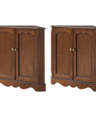 Hagen Traditional 2-Door Corner Cabinet – 30″ H Classic Wood Storage Cabinet with Decorative Molding