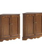 Hagen Traditional 2-Door Corner Cabinet – 30″ H Classic Wood Storage Cabinet with Decorative Molding